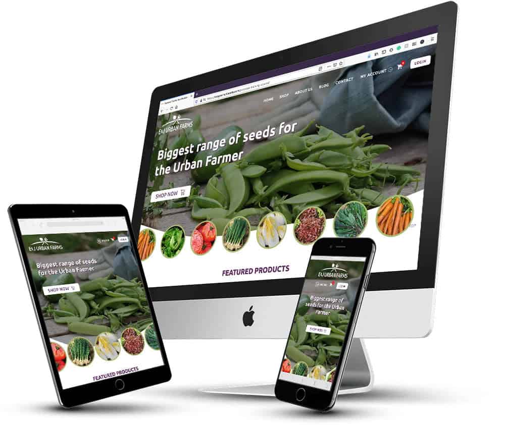 Web Design & Development of E&J Urban Farms Website